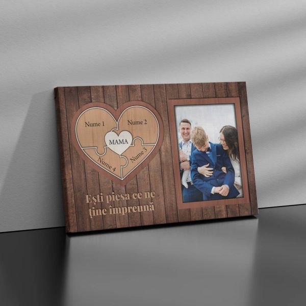 Tablou canvas personalizat cu poza și nume - MAMA