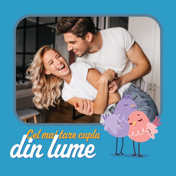 Magnet personalizat cu poză 10x10cm - Cel mai tare cuplu din lume - imagine 3