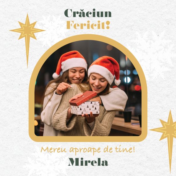 Magnet personalizat de Craciun cu poză și nume 10x10cm - imagine 3