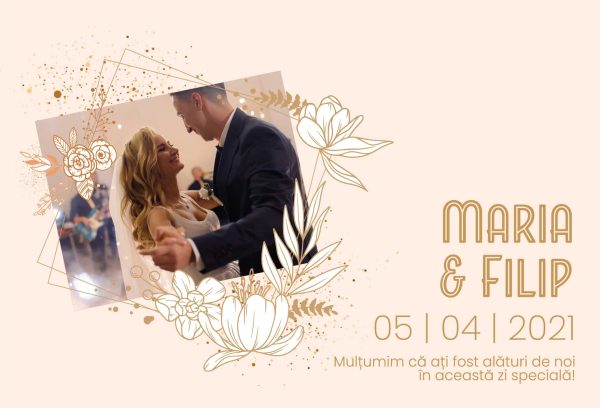 Magnet personalizat cu poză, două nume și dată 10x15cm - Mărturie nuntă - imagine 3