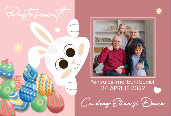 Magnet personalizat cu poză, nume și dată 10x15cm - Paște Fericit - imagine 4