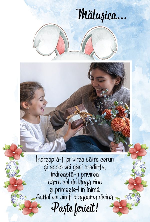 Magnet personalizat cu poză, text și nume 10x15cm - Paște Fericit - imagine 3
