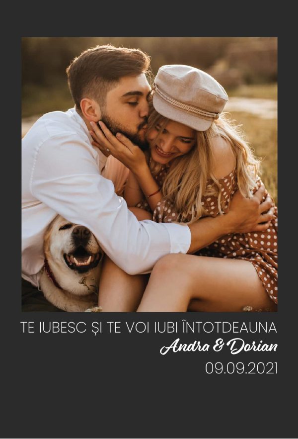 Magnet personalizat cu poză, două nume și dată 10x15cm - Iubit/ă - imagine 3