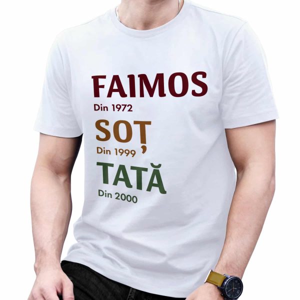 Tricou pentru sot si tata, personalizat cu date importante