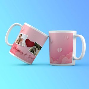 Cană personalizată cu 2 poze și doua nume - Ziua Îndrăgostiților