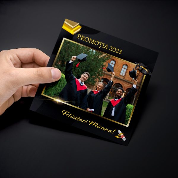 Magnet personalizat cu poză, nume și text 10x10cm - Absolvire - imagine 2