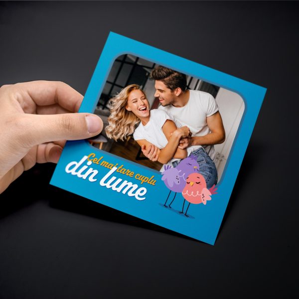Magnet personalizat cu poză 10x10cm - Cel mai tare cuplu din lume - imagine 2