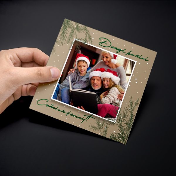 Magnet personalizat de Craciun cu poză 10x10cm - Dragi bunici, Crăciun Fericit - imagine 2