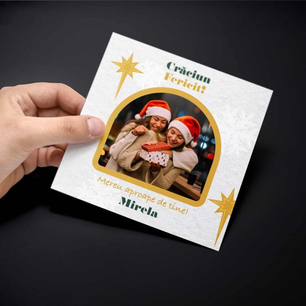 Magnet personalizat de Craciun cu poză și nume 10x10cm - imagine 2
