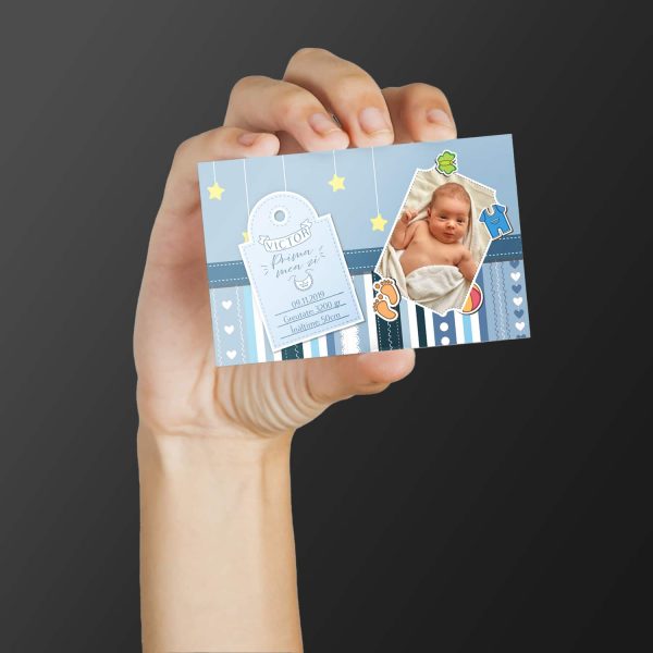 Magnet personalizat cu poză, nume și text 10x15cm - Nou născut (băiat) - imagine 2