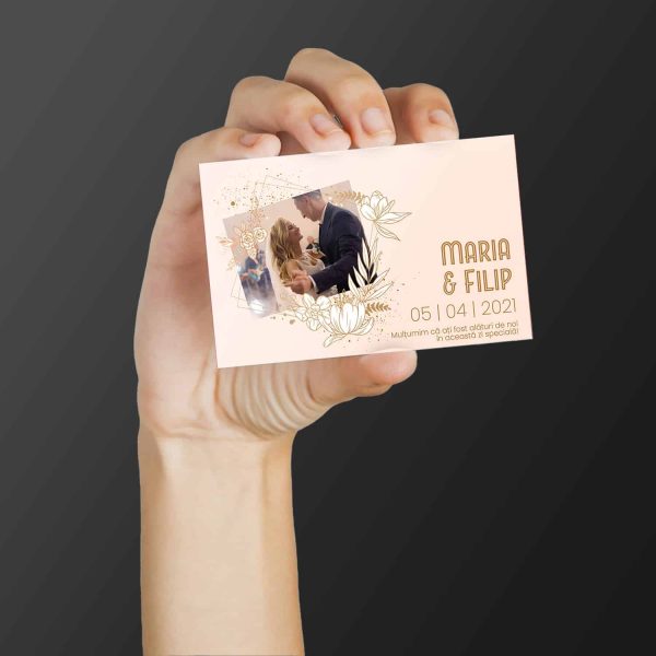 Magnet personalizat cu poză, două nume și dată 10x15cm - Mărturie nuntă - imagine 2
