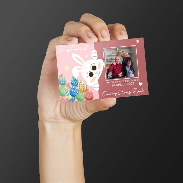 Magnet personalizat cu poză, nume și dată 10x15cm - Paște Fericit - imagine 3