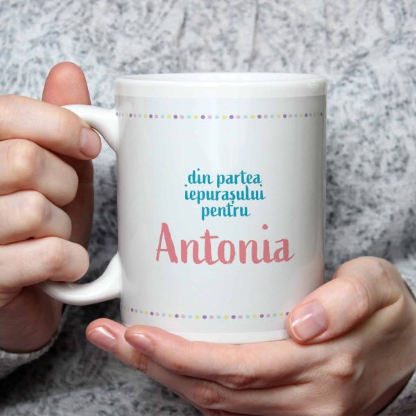 Cana Paste, personalizata cu poza si nume - Din partea iepurasului