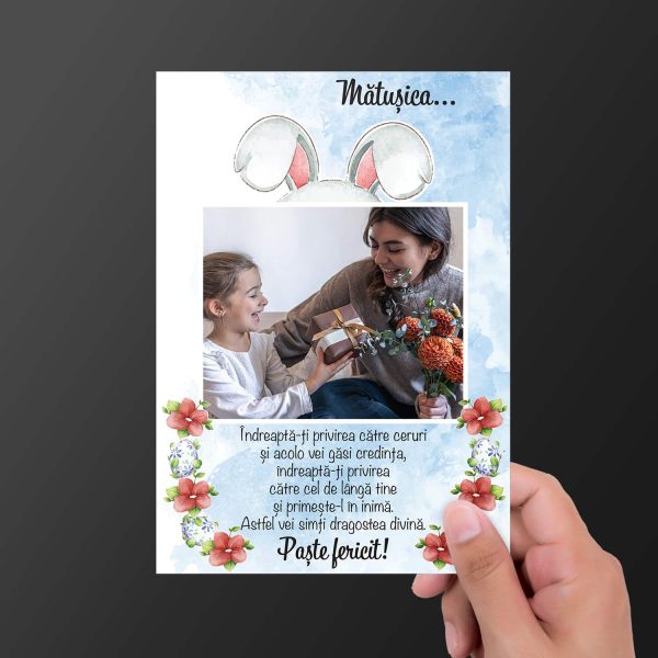 Magnet personalizat cu poză, text și nume 10x15cm - Paște Fericit - imagine 2