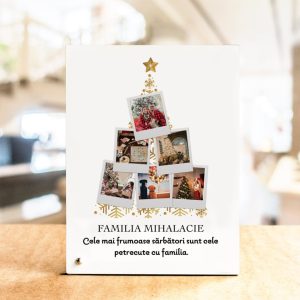 Ramă foto personalizată cu text și 6 poze - Crăciun