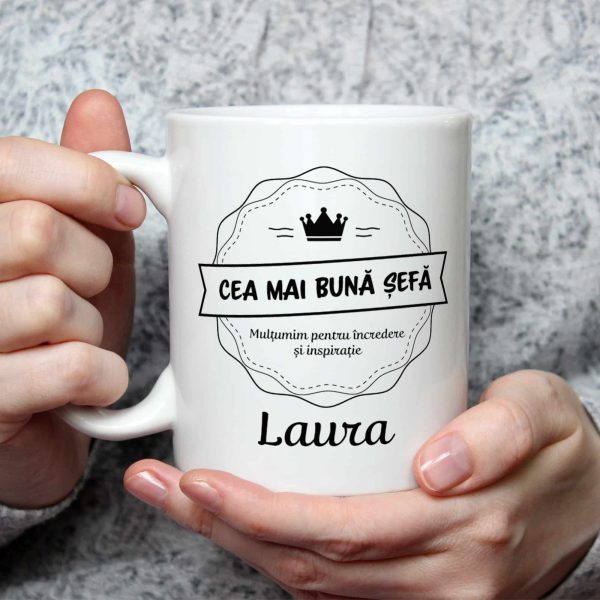 Cană personalizată cu nume - Șefă