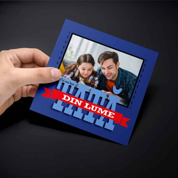 Magnet personalizat cu poză 10x10cm - Cel mai bun tată din lume - imagine 2
