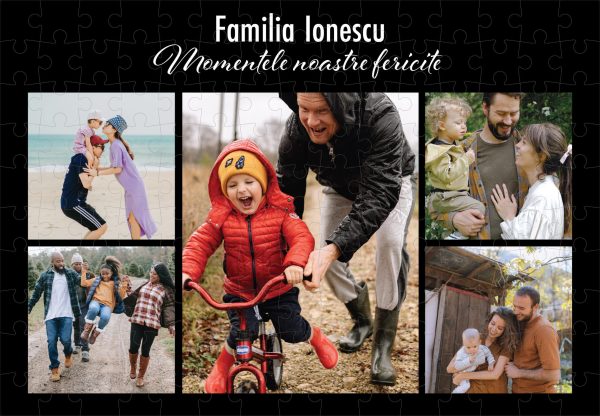 Puzzle personalizat cu 5 poze și nume - Momente fericite - imagine 3