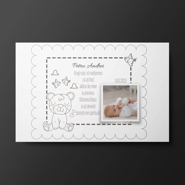 Magnet personalizat cu poză nume și dată 10x15cm - Dragi nași