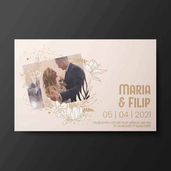 Magnet personalizat cu poză, două nume și dată 10x15cm - Mărturie nuntă