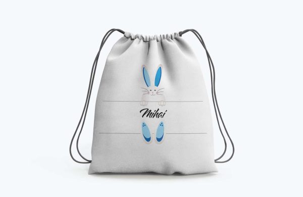 Rucsac personalizat cu nume pentru băieți - Iepuraș