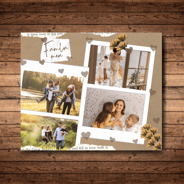 Tablou cu familia mea, personalizat cu 4 poze