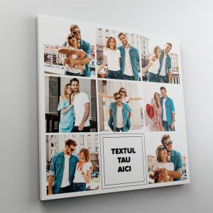 Tablou canvas personalizat, cuplu, cu 8 poze și text