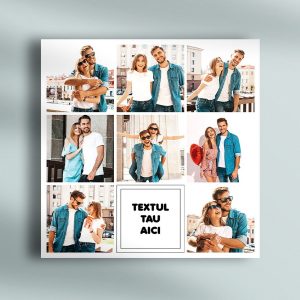 Tablou canvas personalizat, cuplu, cu 8 poze și text