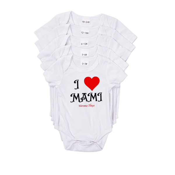 Body bebeluși personalizat cu nume - I ❤️ - imagine 4