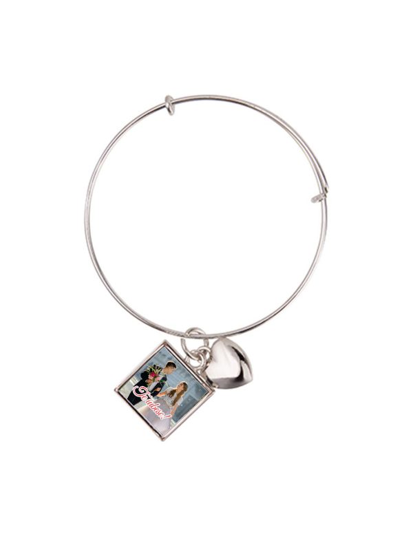 Brățară metalică personalizată cu poză - Te iubesc - imagine 2