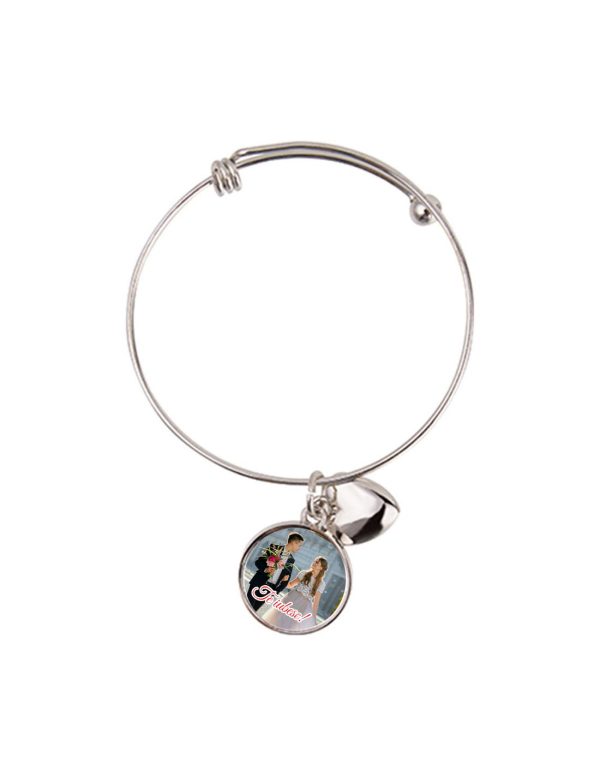 Brățară metalică personalizată cu poză - Te iubesc