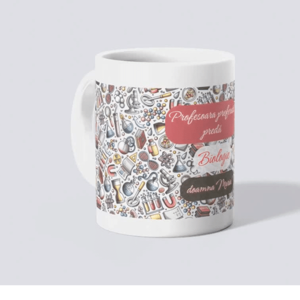 Cana profesor biologie, personalizata cu nume - imagine 2