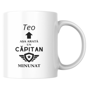 Cană cadou pilot, personalizată cu nume