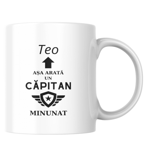 Cană cadou pilot, personalizată cu nume - imagine 2
