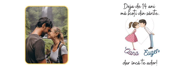 Cană personalizată cu două nume și poză - Te ador - imagine 4