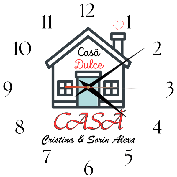 Ceas cadou casa noua, personalizat cu două nume - imagine 2