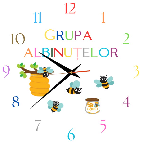 Ceas cadou educatoare gradinita, personalizat pătrat cu text - imagine 2