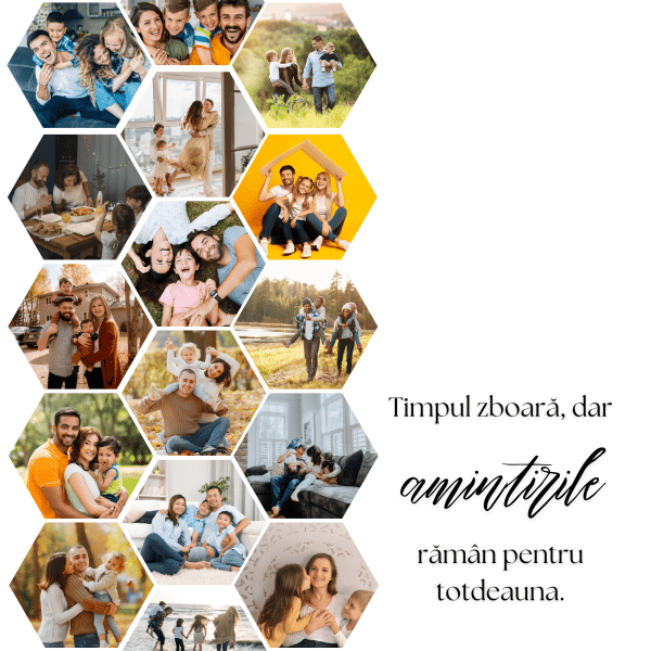 Ceas patrat cu 16 poze personalizat - Amintiri - imagine 4