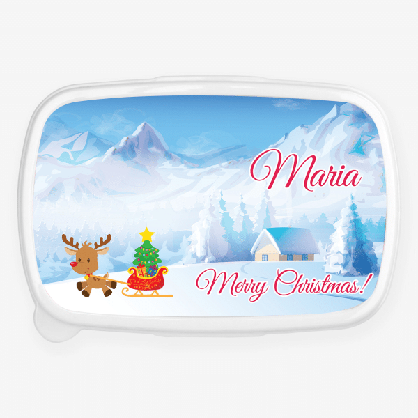 Caserolă personalizată cu nume (Crăciun) - Lunchbox copii
