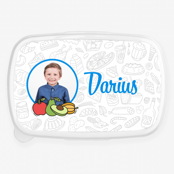 Caserolă personalizată cu poză și nume (Băiat) - Lunchbox copii