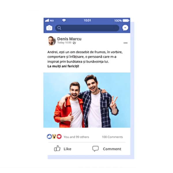 Cană termosensibilă personalizată cu poză și text - Postare facebook - imagine 3