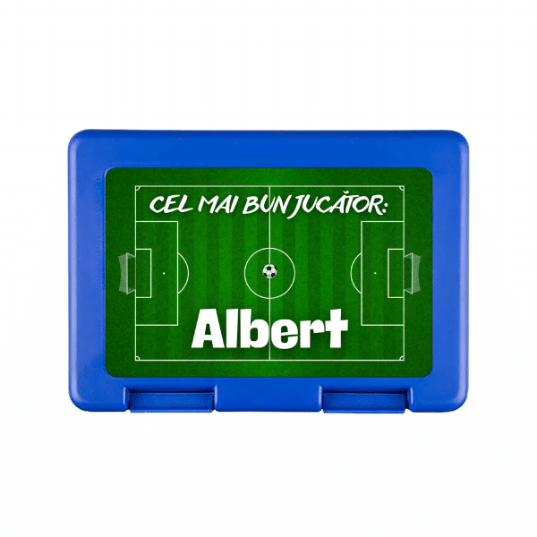 Caserolă personalizată cu nume (Fotbal) – Lunchbox copii