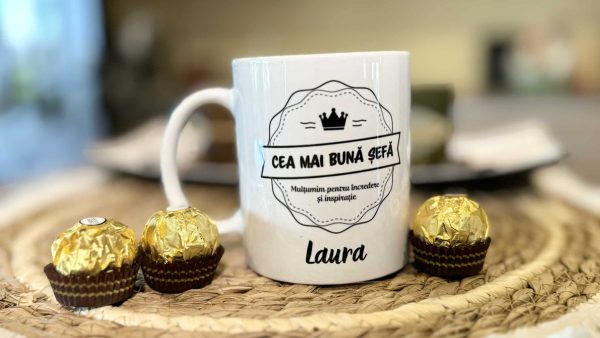 Cană personalizată cu nume - Șefă - imagine 2
