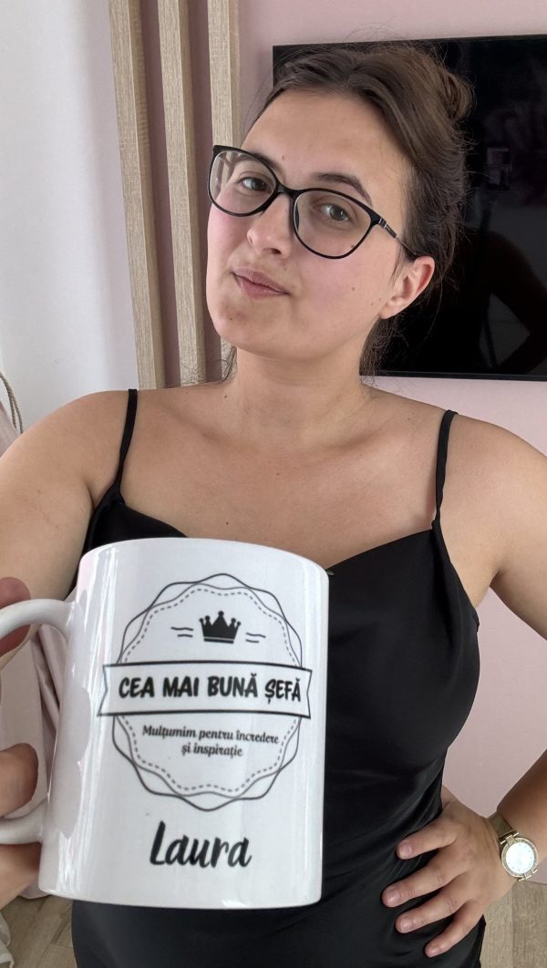 Cană personalizată cu nume - Șefă - imagine 3