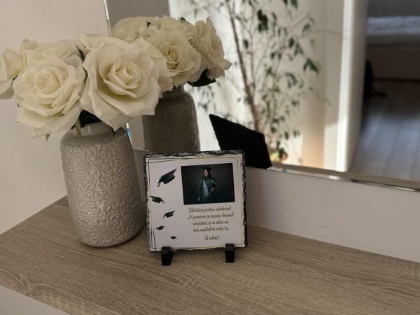 Placă ardezie personalizată cu poză - Absolvire - imagine 3