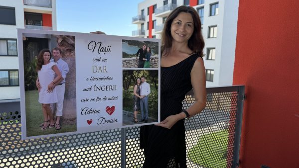 Tablou personalizat pentru nași, cu trei poze și două nume - imagine 2