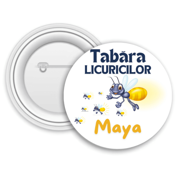 Insignă metalică personalizată cu nume - Tabără