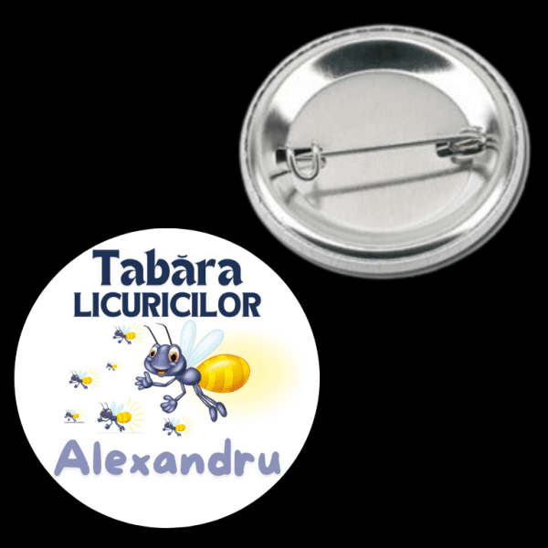 Insignă metalică personalizată cu nume - Tabără - imagine 2