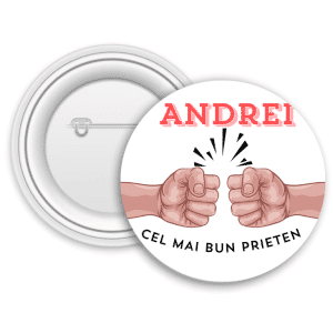 Insignă metalică personalizată cu nume - Cel mai bun prieten