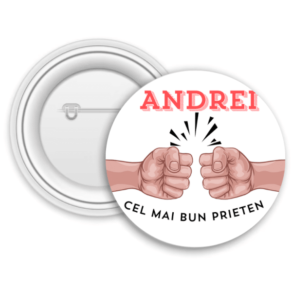 Insignă metalică personalizată cu nume - Cel mai bun prieten